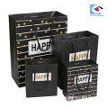 luxury logo printed black craft paper bag for men's shorts and sweaters